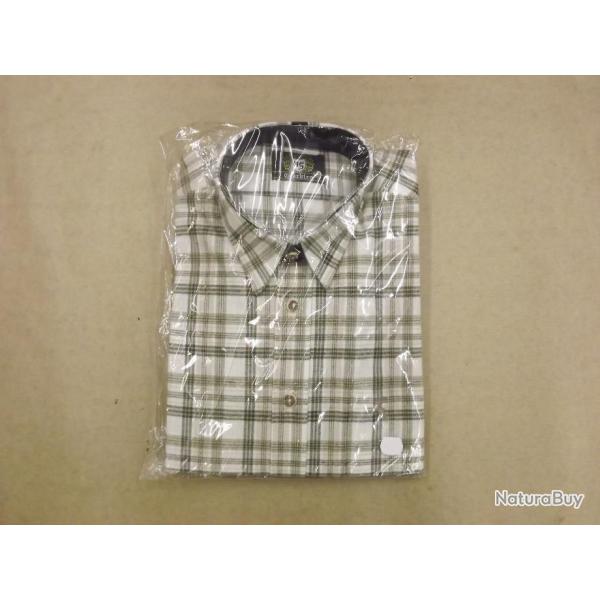 Chemise � carreaux Trachten coloris blanc et vert taille L