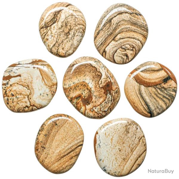 Galet plat jaspe paysage - A l'unit�