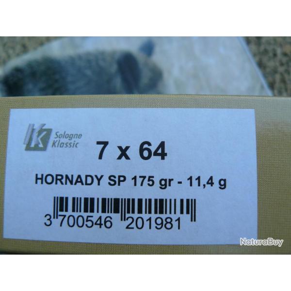 20  Balles Sologne 7x64