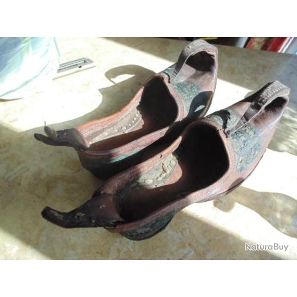 sandales homme chaussure Asie centrale  XIX� empire Russe Turkmenistan Azerbadjian Kyrgystan Russie