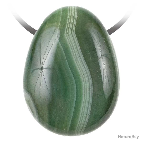 Pendentif goutte pierre perc�e en agate color�e vert