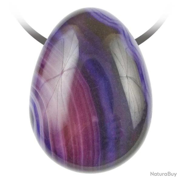 Pendentif goutte pierre perc�e en agate color�e violet