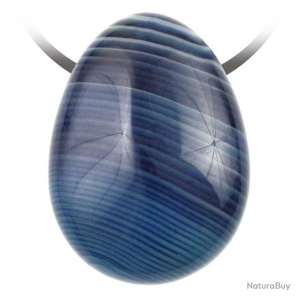 Pendentif goutte pierre perc�e en agate color�e bleu