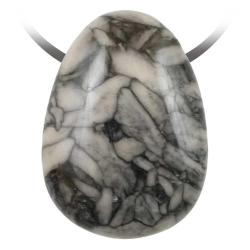 Pendentif goutte pierre perc&eacute;e en pinolite