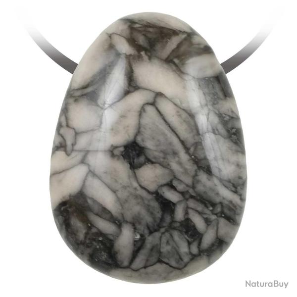 Pendentif goutte pierre perc�e en pinolite