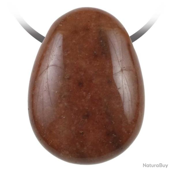 Pendentif goutte pierre perc�e en quartz h�mato�de