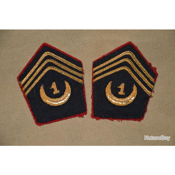PATTES DE COL OFFICIER 1� REGIMENT DE SPAHIS ALGERIENS-CAVALERIE -FRANCE 1940-INDOCHINE-