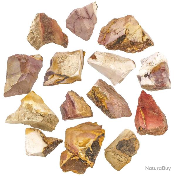 Pierres brutes jaspe mookaite - 3 � 6 cm - 250 grammes