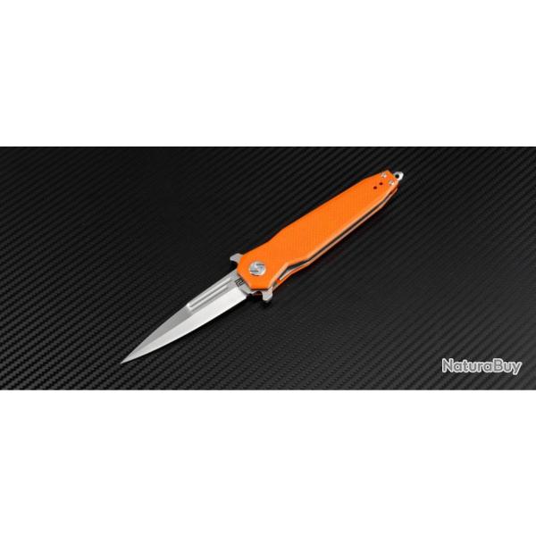 Couteau Artisan Hornet Orange Manche G-10 Lame Acier D2 Pivot Cramique Linerlock Clip ATZ1810POEF