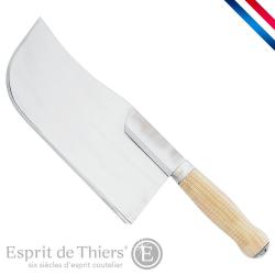 FEUILLE DE BOUCHER INOX DOS CINTRE MANCHE BUIS 24 cm