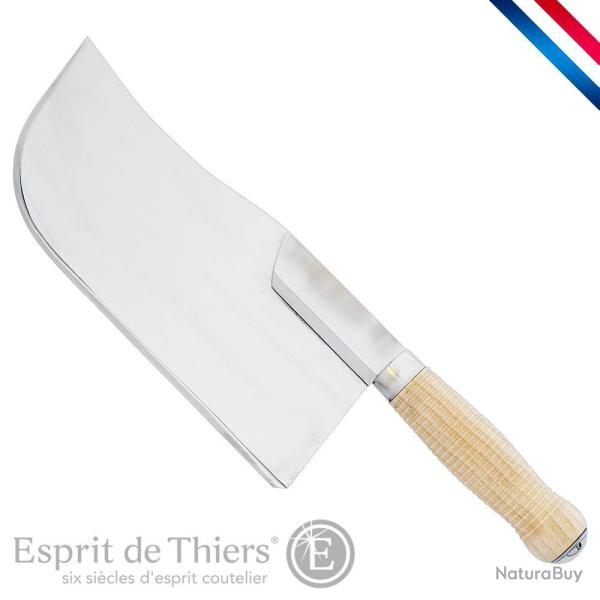 FEUILLE DE BOUCHER INOX DOS CINTRE MANCHE BUIS 24 cm