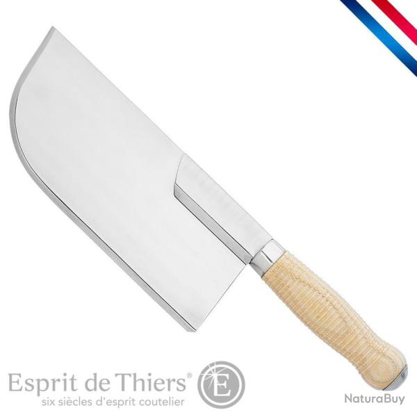 FEUILLE DE BOUCHER INOX DOS DROIT MANCHE BUIS 24 cm