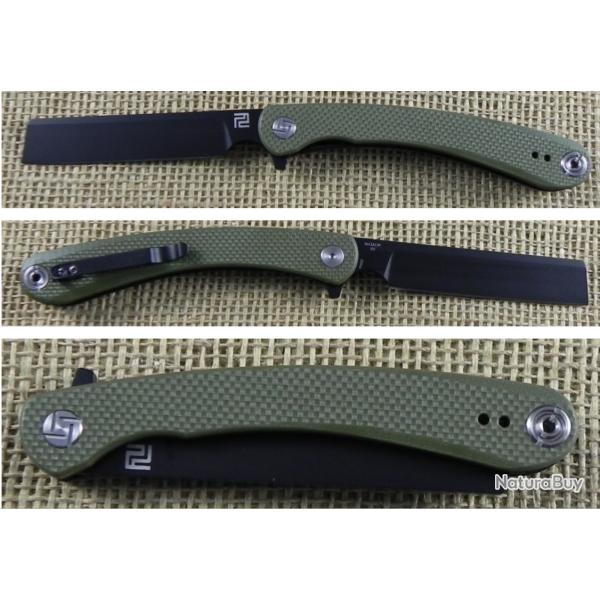 Couteau Artisan Cutlery Orthodox Lame Acier AR-RPM9 Manche G10 Vert IKBS ATZ1817PSBGNF