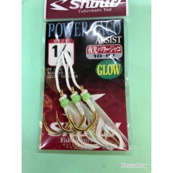 3 hame�ons assist�s 1/0 peche mer exotique jig shout power jaco