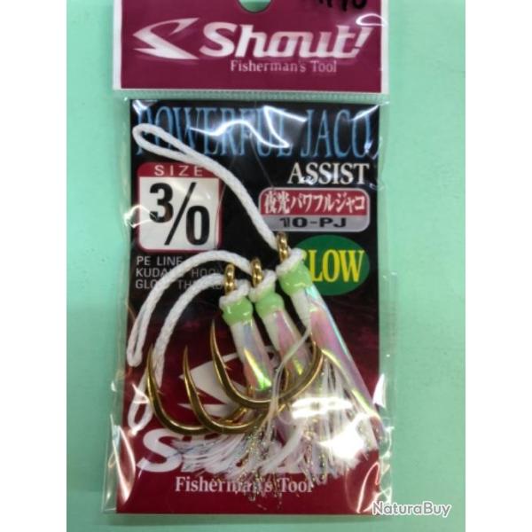 3 hame�ons assist�s 3/0 peche mer exotique jig shout power jaco