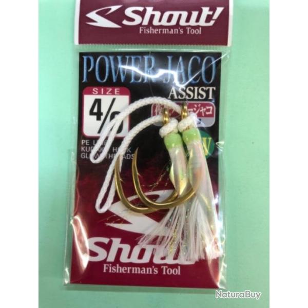 2 hame�ons assist�s 4/0 peche mer exotique jig shout power jaco