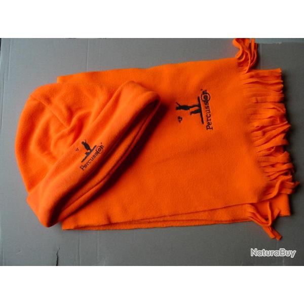 Lot Signal  Bonnet + charpe polaire fluo...