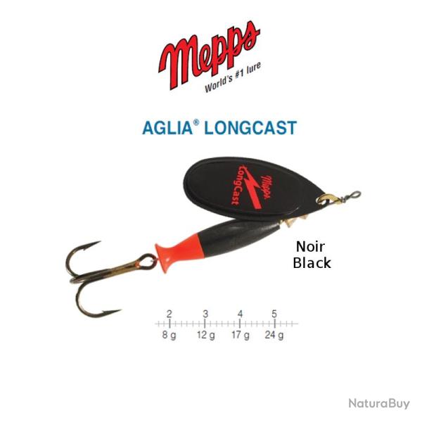 AGLIA� LONGCAST MEPPS Noir 2 / 8 g