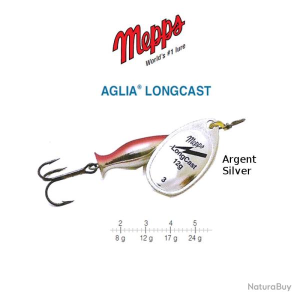 AGLIA� LONGCAST MEPPS Argent 4 / 17 g
