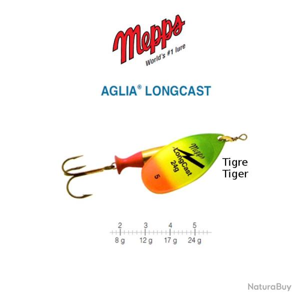 AGLIA� LONGCAST MEPPS Tiger 2 / 8 g