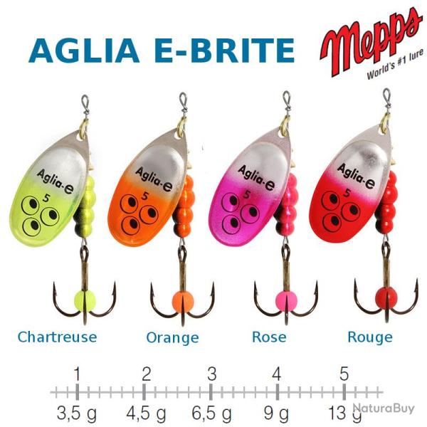 AGLIA E-BRITE MEPPS 1 / 3.5 g Argent Chartreuse