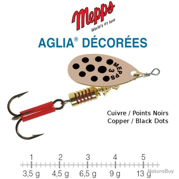 AGLIA� DECOREES MEPPS 3 / 6.5 g Cuivre/Points Noirs