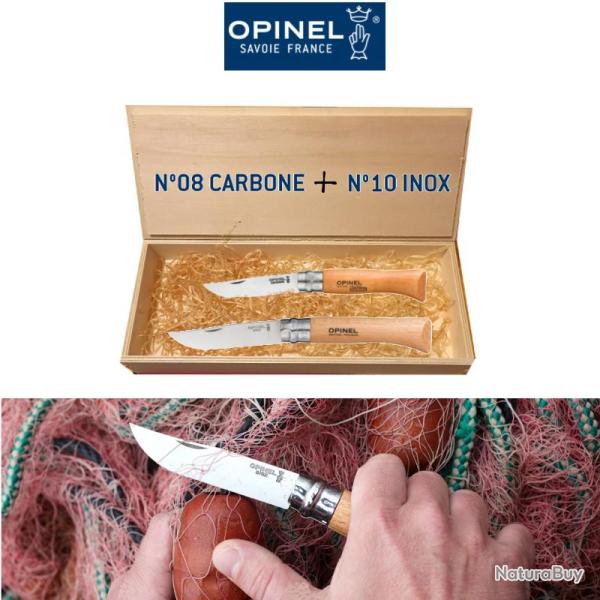 COFFRET PEUPLIER N�8 Carbone et N� 10 Inox OPINEL