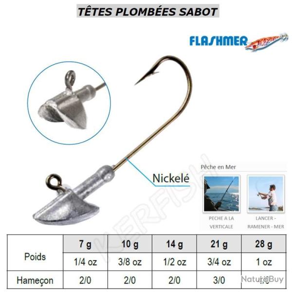 TETES PLOMBEES SABOT FLASHMER 7 g
