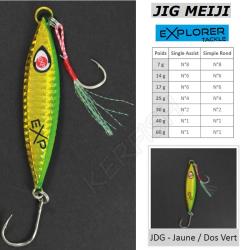 JIG MEIJI EXPLORER TACKLE 14 g Jaune Dos Vert