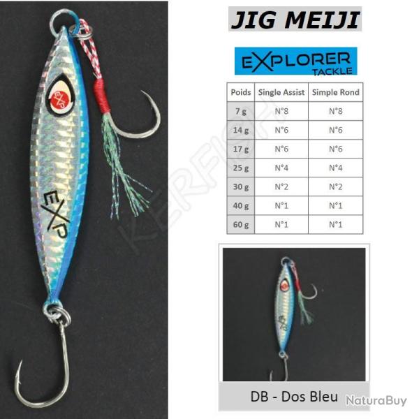 JIG MEIJI EXPLORER TACKLE 60 g Dos Bleu