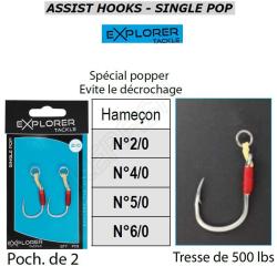 ASSIST HOOKS SINGLE POP EXPLORER TACKLE 2/0