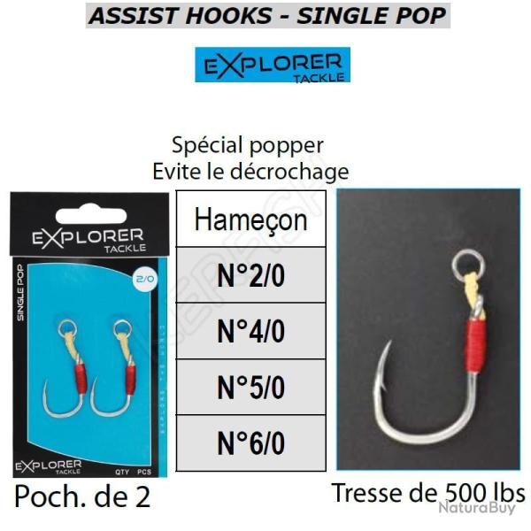 ASSIST HOOKS SINGLE POP EXPLORER TACKLE 2/0