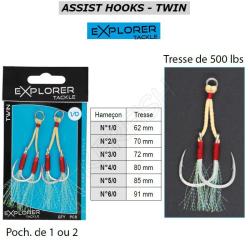 ASSIST HOOKS TWIN EXPLORER TACKLE 5/0