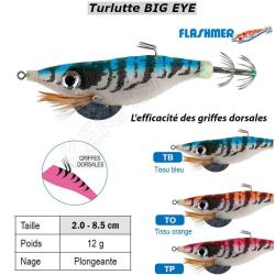 Turlutte BIG EYE FLASHMER Tissu Bleu Iris&eacute;