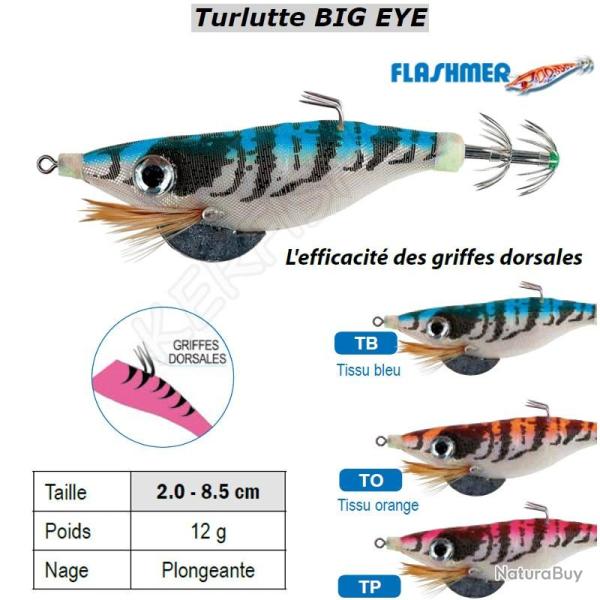 Turlutte BIG EYE FLASHMER Tissu Bleu Iris�