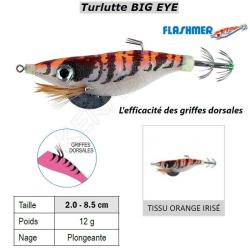 Turlutte BIG EYE FLASHMER Tissu Orange Iris&eacute;
