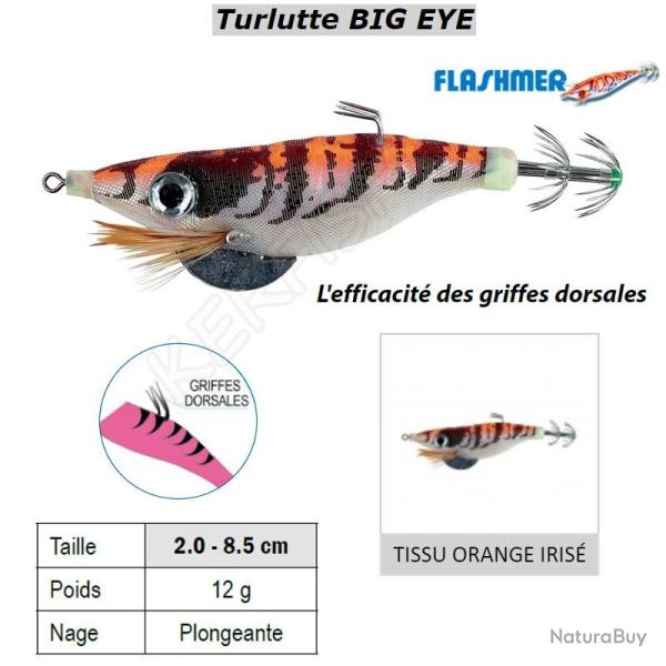 Turlutte BIG EYE FLASHMER Tissu Orange Iris�
