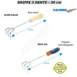 GRIFFE 3 DENTS 30 cm FLASHMER Acier Galva