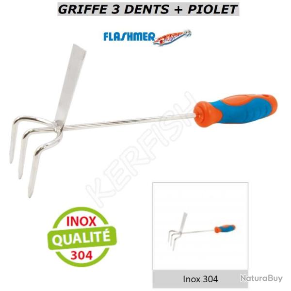 GRIFFE 3 DENTS + PIOLET 30 cm FLASHMER Inox