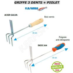 GRIFFE 3 DENTS + PIOLET 30 cm FLASHMER Acier Galva