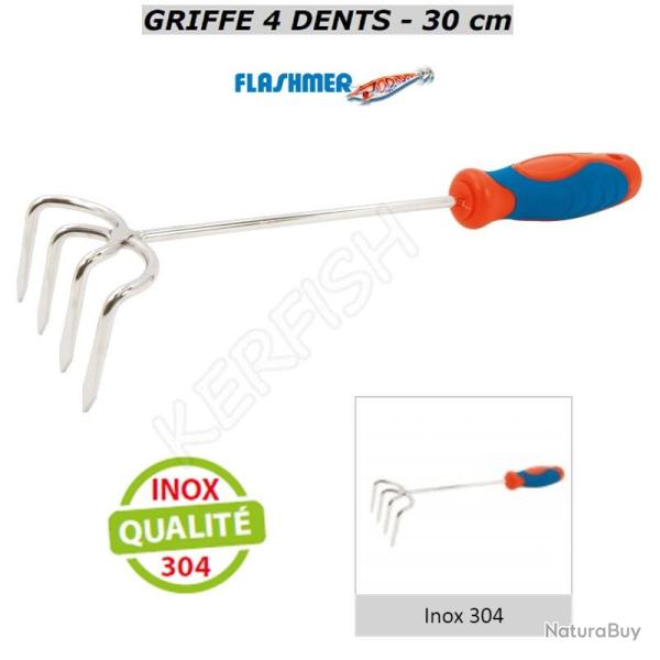 GRIFFE 4 DENTS 30 cm FLASHMER Inox