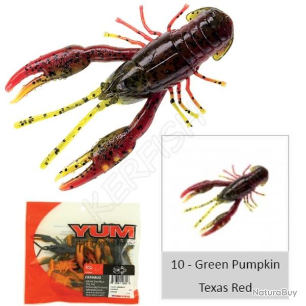 CRAWBUG YUM Green Pumpkin Texas Red 60 mm (2" 1/2)