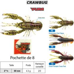 CRAWBUG YUM Watermelon Red Flakes 60 mm (2" 1/2)