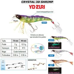 CRYSTAL 3D SHRIMP YO-ZURI 70 mm Chartreuse Dos violet