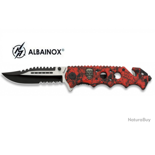 Couteau Pliant squelette rouge  Lame de 9 cm