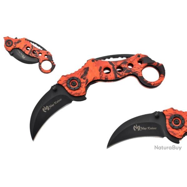 Couteau Pliant Tactique Karambit Rouge  Lame de 7 cm