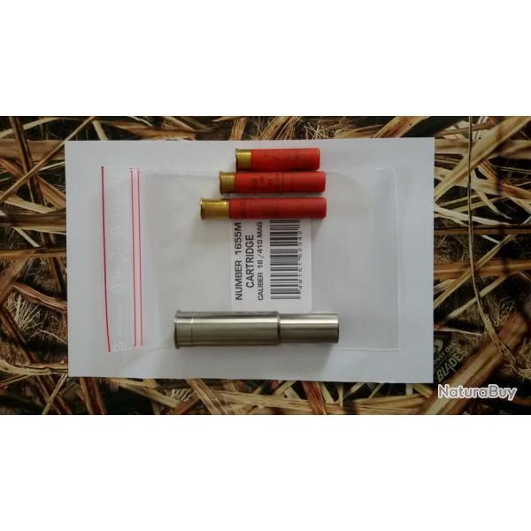 cartouche douille reductrice calibre 16/410magnum en acier chok� en bout