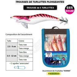 TROUSSE DE 5 TURLUTTES PLONGEANTES SEA SQUID