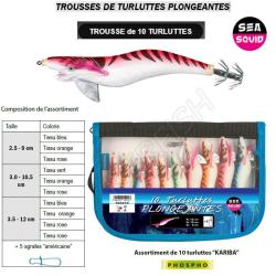 TROUSSES DE 10 TURLUTTES PLONGEANTES SEA SQUID