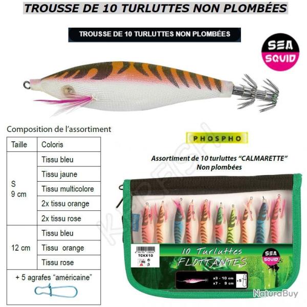 TROUSSES DE 10 TURLUTTES FLOTTANTES SEA SQUID
